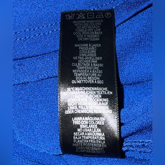 Adrianna Papell Royal Blue Ruffle Sleeve V-Neck Blouse • Size L - Picture 10 of 12